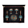 Coffret Cadeau Artisanal Persan – Vases & Bol Incrustés de Turquoise
