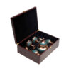 Coffret Cadeau Artisanal Persan – Vases & Bol Incrustés de Turquoise