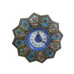 Horloge murale en bois persane artisanale – Art du marqueterie Khatam, Baran