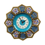 Horloge murale en bois persane artisanale – Art du marqueterie Khatam, Elnaz