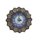 Horloge murale en bois persane artisanale – Art du marqueterie Khatam, Razieh