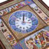 Horloge murale en bois persane artisanale - Art du marqueterie Khatam, Majles