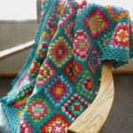 Plaid au Crochet pour Canapé et Lit Motif Bohème à Carreaux Kamand