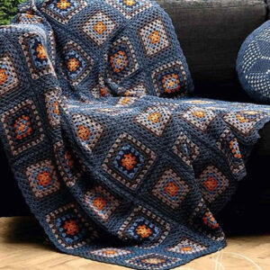 Plaid au Crochet pour Canapé et Lit Motif Bohème à Carreaux Tanaz
