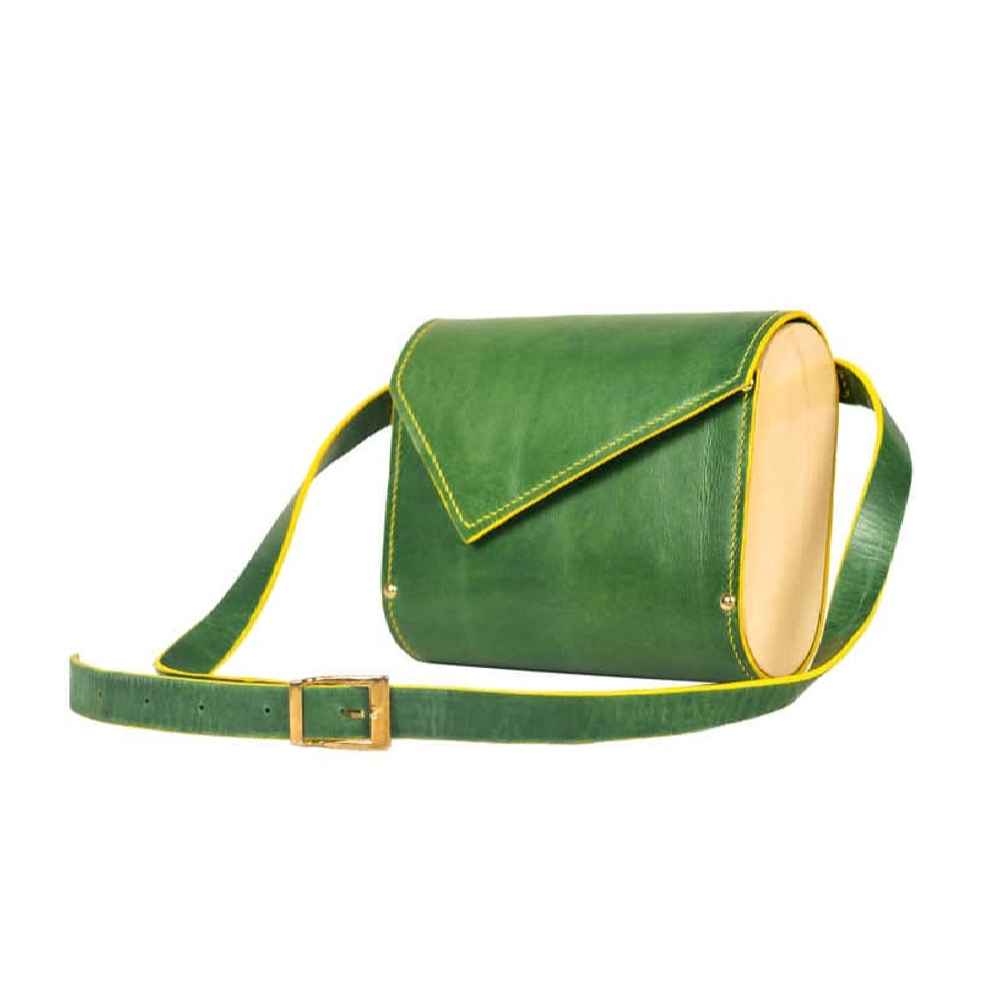 Sac à bandoulière en cuir luxueux fait à la main - Édition Olive