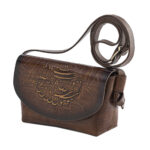 Sac bandoulière en cuir véritable fait main – Calligraphie persane Rasa