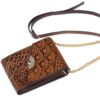 Sac bandoulière en cuir véritable fait main - Design calligraphie persane Sadaf