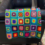Plaid au Crochet pour Canapé et Lit Motif Bohème à Carreaux Delara