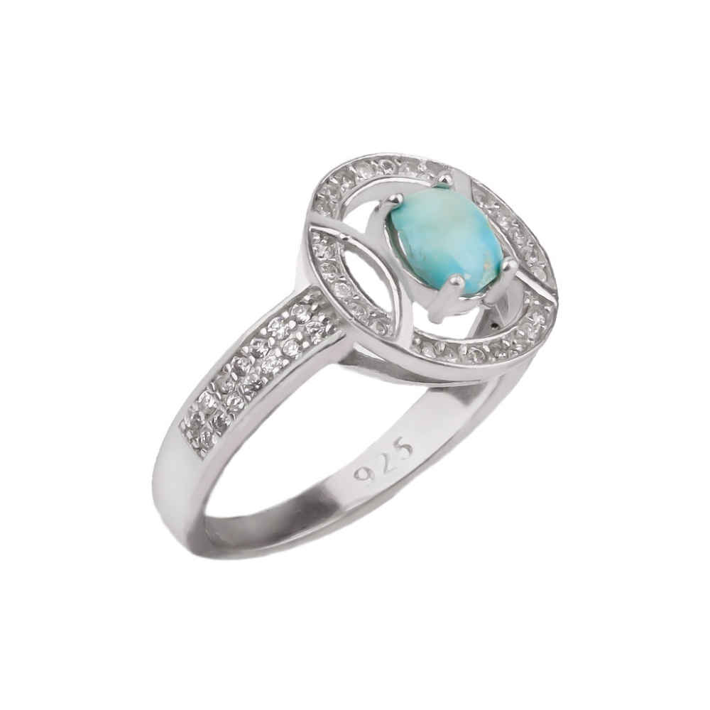 Bague en Argent Persan pour Femme avec Turquoise de Neyshabur Maliheh
