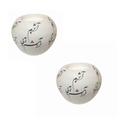Ensemble de 2 porte-bougies en plâtre modèle Ashoob