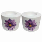 Ensemble de 2 porte-bougies en plâtre modèle Flower
