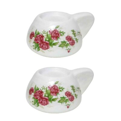 Ensemble de 2 porte-bougies en plâtre modèle Roya
