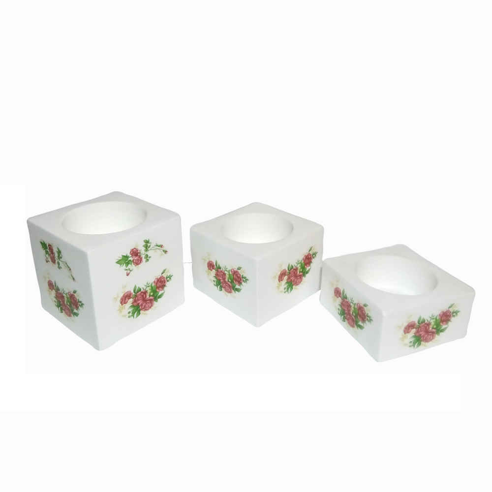 Ensemble de 3 porte-bougies en plâtre modèle Kiana