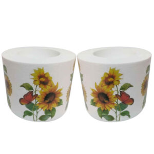 Porte-bougie en plâtre modèle Sun Flower