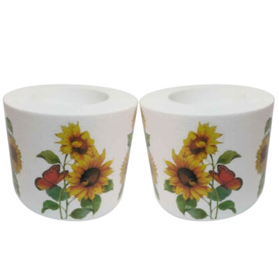 Porte-bougie en plâtre modèle Sun Flower