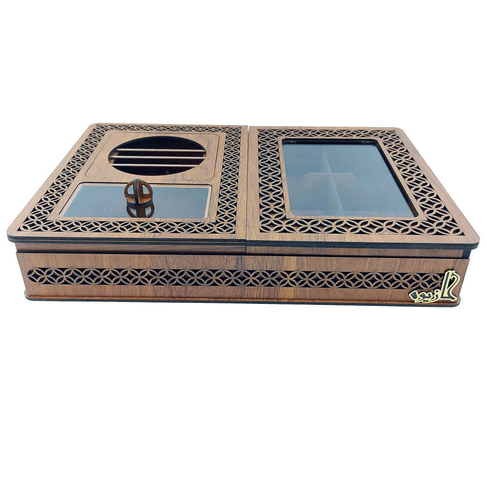 Boîte de Rangement pour Sachets de Thé en Bois avec Chauffe-Sachet Afra