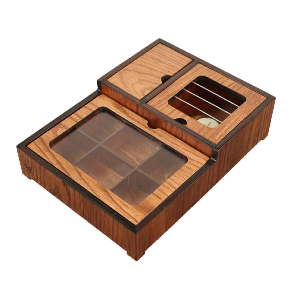 Boîte de Rangement pour Sachets de Thé en Bois avec Chauffe-Sachet Andia