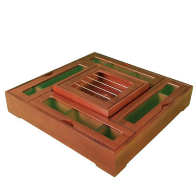 Boîte de Rangement pour Sachets de Thé en Bois avec Chauffe-Sachet Arad