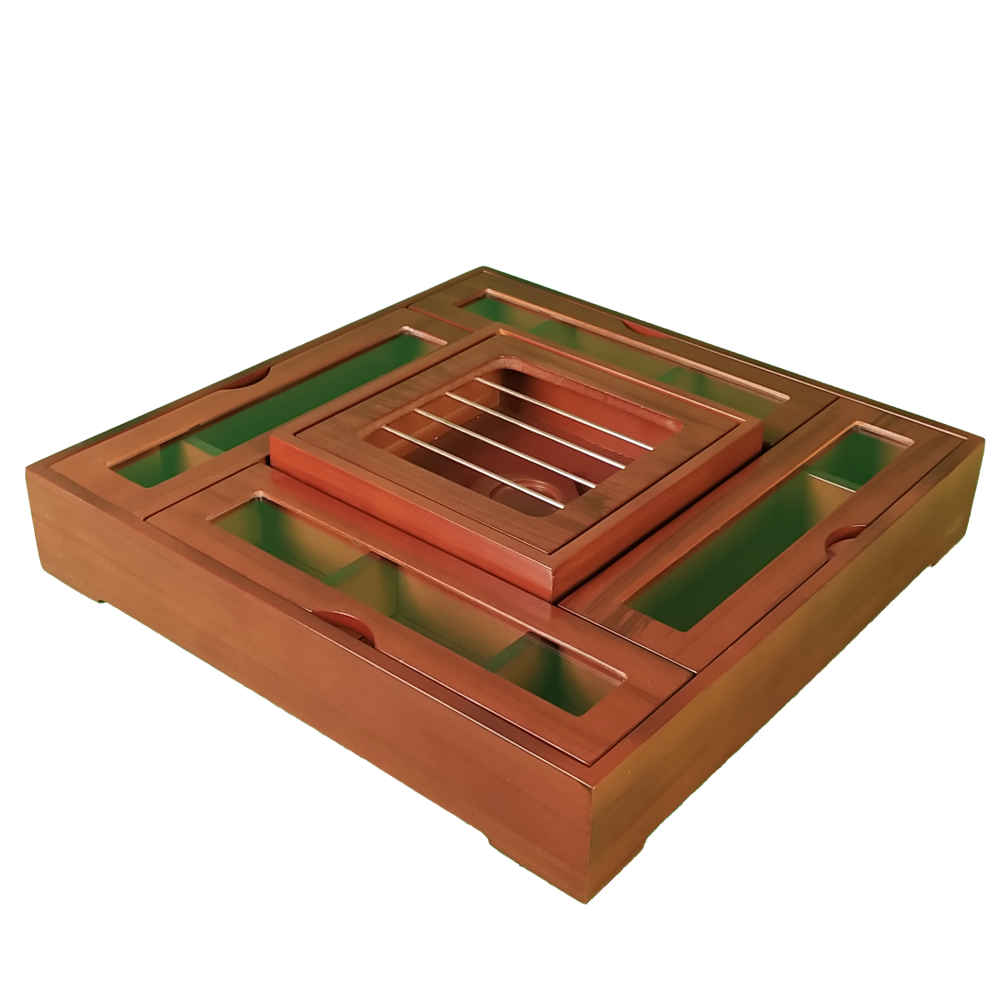 Boîte de Rangement pour Sachets de Thé en Bois avec Chauffe-Sachet Arad