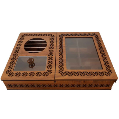 Boîte de Rangement pour Sachets de Thé en Bois avec Chauffe-Sachet Arnika