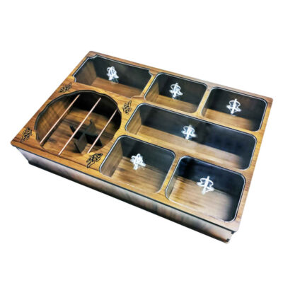 Boîte de Rangement pour Sachets de Thé en Bois avec Chauffe-Sachet Janan