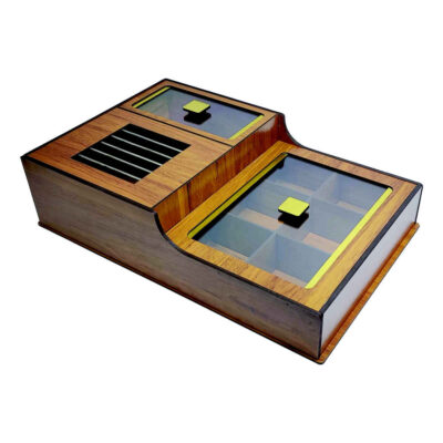 Boîte de Rangement pour Sachets de Thé en Bois avec Chauffe-Sachet Negar
