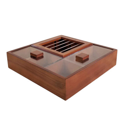 Boîte de Rangement pour Sachets de Thé en Bois avec Chauffe-Sachet Rasta