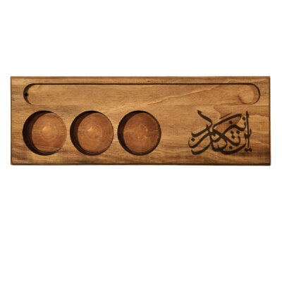 Porte-bougie en bois rustique décor de table persan In Niz Bogzarad
