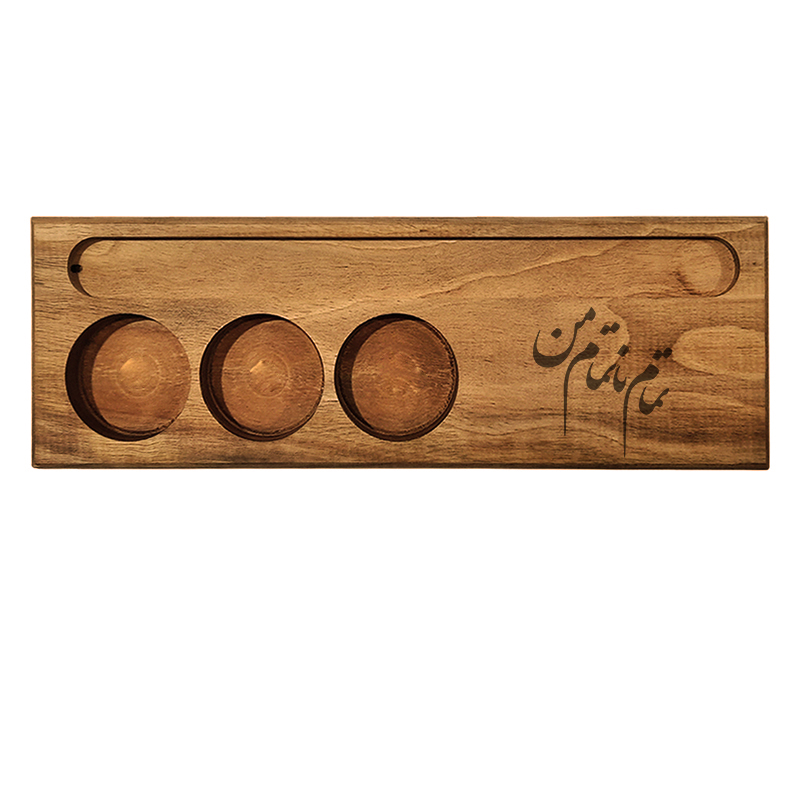 Porte-bougie en bois rustique décor de table persan Na Tamam