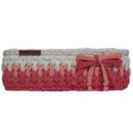 Panier de rangement en crochet rouge modèle Baran