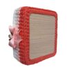 Panier de rangement en crochet rouge et rose modèle Haleh