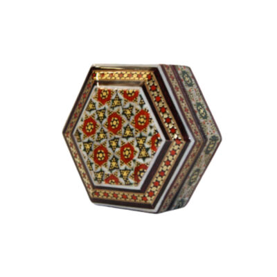 Boîte à bijoux en bois artisanale avec design persan Khatam – Eslimi