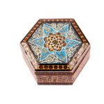 Boîte à bijoux en bois artisanale avec design persan Khatam – Haleh