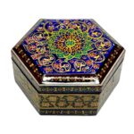 Boîte à bijoux en bois artisanale avec design persan Khatam – Hatam