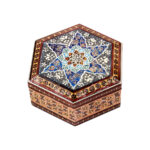 Boîte à bijoux en bois artisanale avec design persan Khatam – Hoora