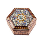 Boîte à bijoux en bois artisanale avec design persan Khatam – Javan