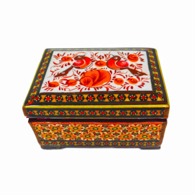 Boîte à bijoux en bois artisanale avec design persan Khatam – Parmis
