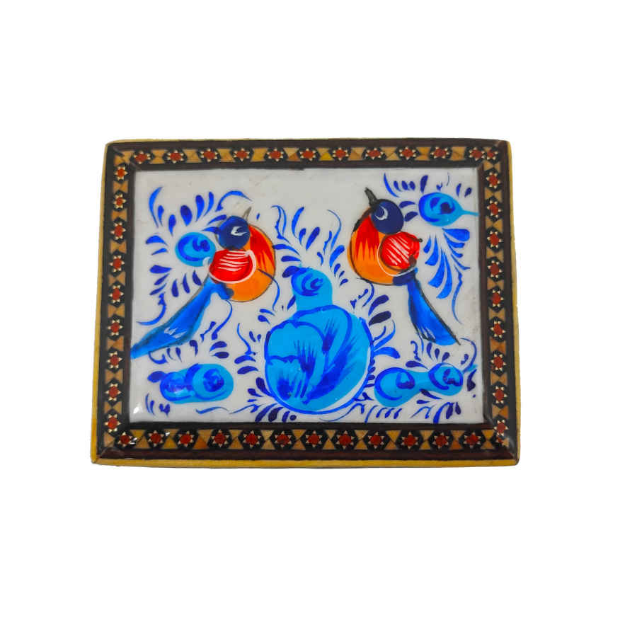 Boîte à bijoux en bois artisanale avec design persan Khatam - Roshan