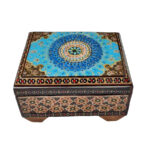 Boîte à bijoux en bois artisanale avec design persan Khatam – Soraya