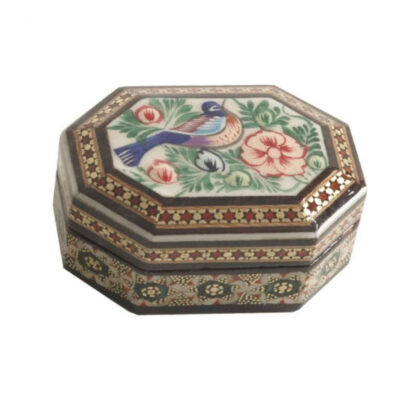 Boîte à bijoux en bois artisanale avec design persan Khatam – Anahita