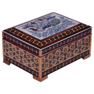 Boîte à bijoux en bois artisanale avec design persan Khatam – Parnia