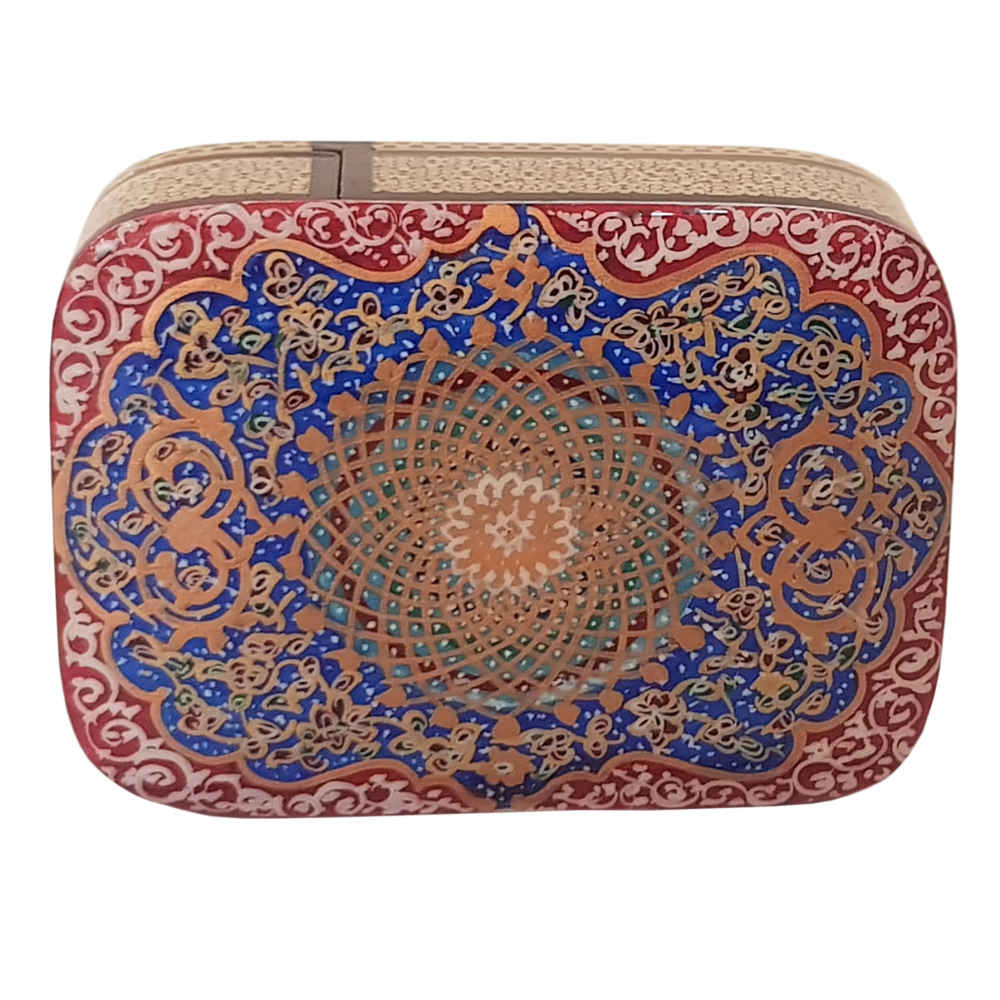 Boîte à cartes en bois persane - Roya émaillée Khatam