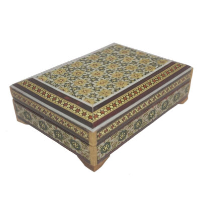 Boîte à cartes en bois persane – Taraneh émaillée Khatam