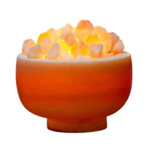 Lampe bol de sel persane – modèle Laya avec morceaux de sel naturels