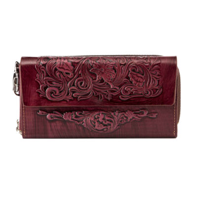 Portefeuille long en cuir persan pour femmes avec Design Tajli