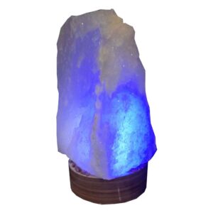 Lampe de sel persane lumineuse – faite main avec base en bois (modèle Almas)