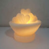 Lampe de sel persane en bol – modèle Love avec morceaux de sel en forme de cœur