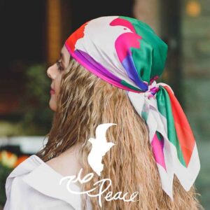 Foulard Miniature en Soie pour Femme – Motif Artistique, Luxueux et Vibrant Solh