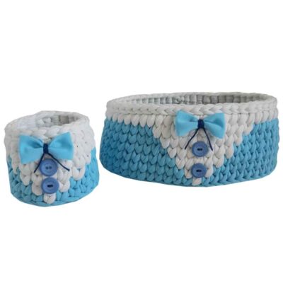 Ensemble de 2 paniers de rangement en crochet modèle Dina