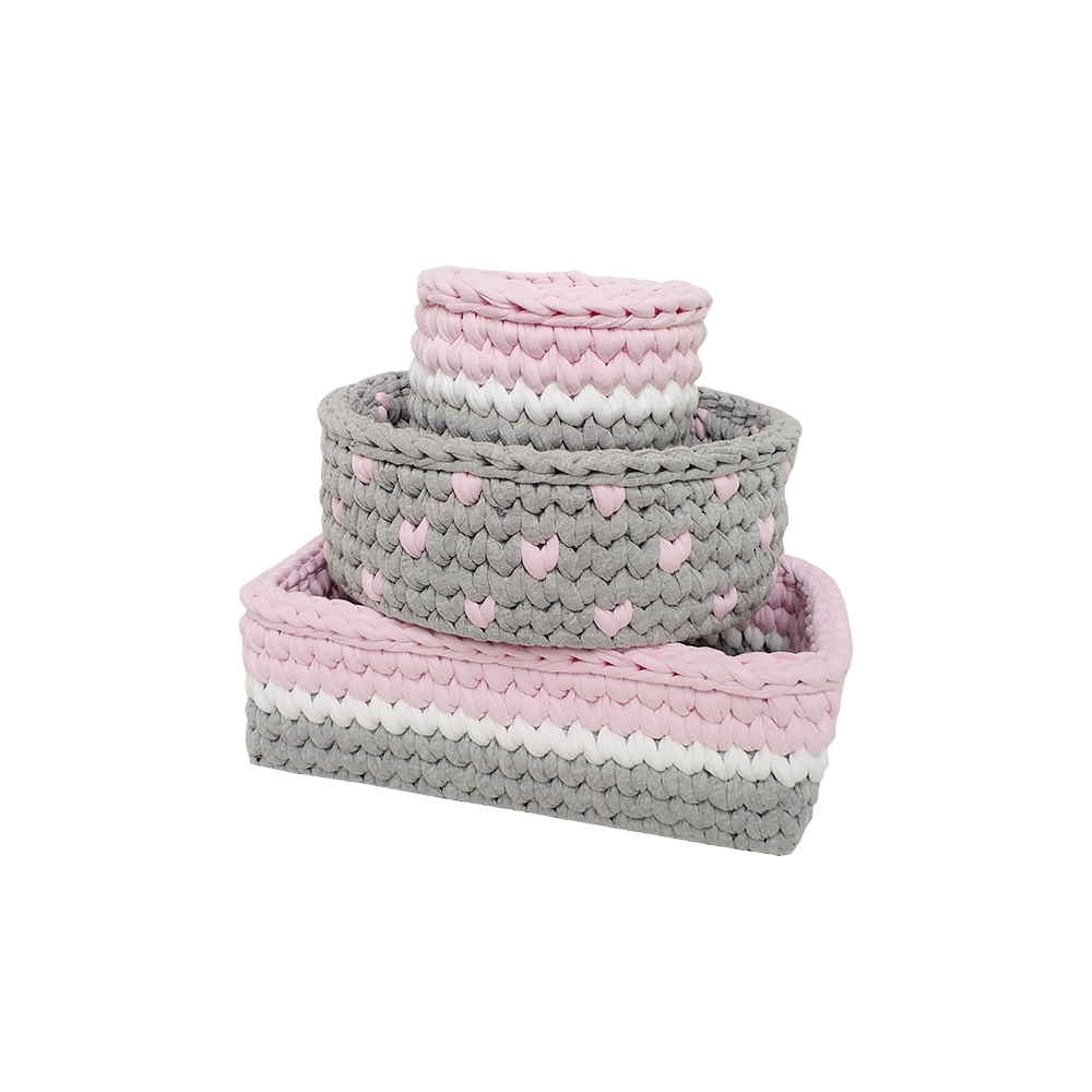 Ensemble de 3 paniers de rangement en crochet modèle Baby